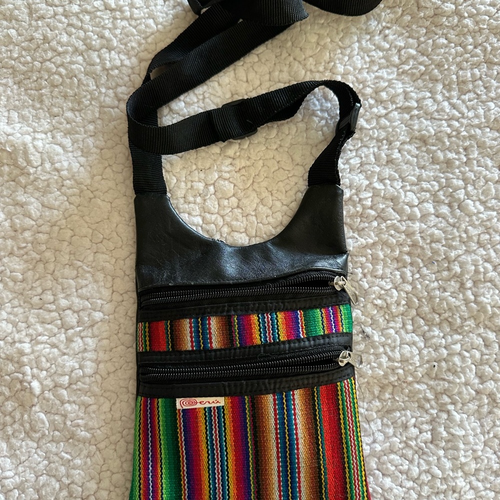 Handmade Multicolor Stripe Crossbody Bag - Brand: Peru